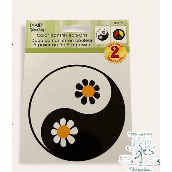 Peace Sign & Yin Yang Iron On Transfer 2 Pack - Picture 2 of 6
